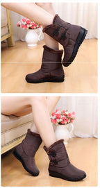 Non-Slip Snow Boots New Womens Warm Winter Boots Waterproof Shoes Winter Women Shoes Plus Velvet Cotton Boots Warm Lining Comfortable Non Slip Ankle Booties Outdoor Hiking Walking Platform Shoes Stevvex