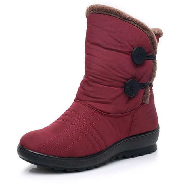 Non-Slip Snow Boots New Womens Warm Winter Boots Waterproof Shoes Winter Women Shoes Plus Velvet Cotton Boots Warm Lining Comfortable Non Slip Ankle Booties Outdoor Hiking Walking Platform Shoes Stevvex