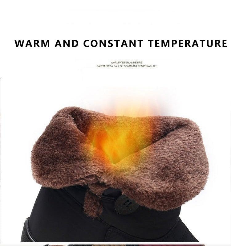 Non-Slip Snow Boots New Womens Warm Winter Boots Waterproof Shoes Winter Women Shoes Plus Velvet Cotton Boots Warm Lining Comfortable Non Slip Ankle Booties Outdoor Hiking Walking Platform Shoes Stevvex