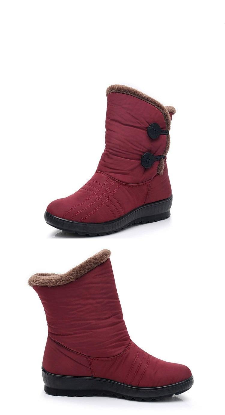 Non-Slip Snow Boots New Womens Warm Winter Boots Waterproof Shoes Winter Women Shoes Plus Velvet Cotton Boots Warm Lining Comfortable Non Slip Ankle Booties Outdoor Hiking Walking Platform Shoes Stevvex