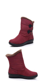 Non-Slip Snow Boots New Womens Warm Winter Boots Waterproof Shoes Winter Women Shoes Plus Velvet Cotton Boots Warm Lining Comfortable Non Slip Ankle Booties Outdoor Hiking Walking Platform Shoes Stevvex