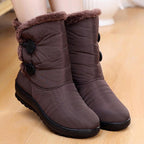 Non-Slip Snow Boots New Womens Warm Winter Boots Waterproof Shoes Winter Women Shoes Plus Velvet Cotton Boots Warm Lining Comfortable Non Slip Ankle Booties Outdoor Hiking Walking Platform Shoes Stevvex
