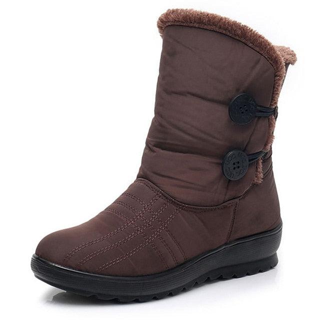 Non-Slip Snow Boots New Womens Warm Winter Boots Waterproof Shoes Winter Women Shoes Plus Velvet Cotton Boots Warm Lining Comfortable Non Slip Ankle Booties Outdoor Hiking Walking Platform Shoes Stevvex