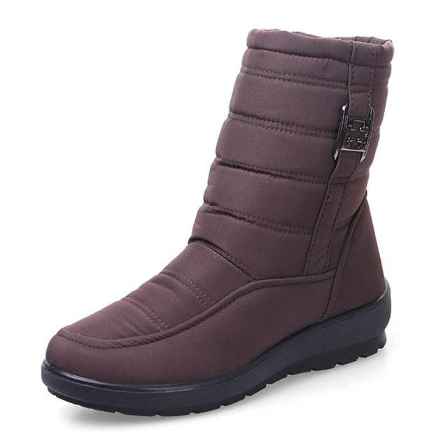 Non-Slip Snow Boots New Womens Warm Winter Boots Waterproof Shoes Winter Women Shoes Plus Velvet Cotton Boots Warm Lining Comfortable Non Slip Ankle Booties Outdoor Hiking Walking Platform Shoes Stevvex