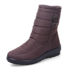 Non-Slip Snow Boots New Womens Warm Winter Boots Waterproof Shoes Winter Women Shoes Plus Velvet Cotton Boots Warm Lining Comfortable Non Slip Ankle Booties Outdoor Hiking Walking Platform Shoes Stevvex