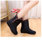 Non-Slip Snow Boots New Womens Warm Winter Boots Waterproof Shoes Winter Women Shoes Plus Velvet Cotton Boots Warm Lining Comfortable Non Slip Ankle Booties Outdoor Hiking Walking Platform Shoes Stevvex
