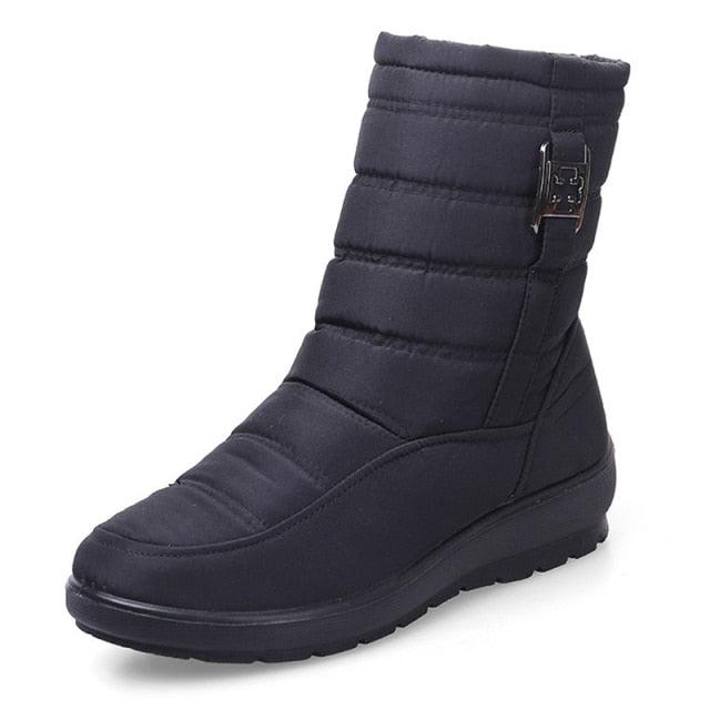 Non-Slip Snow Boots New Womens Warm Winter Boots Waterproof Shoes Winter Women Shoes Plus Velvet Cotton Boots Warm Lining Comfortable Non Slip Ankle Booties Outdoor Hiking Walking Platform Shoes Stevvex