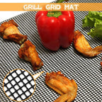 Non-stick Barbecue Mesh Mat Reusable Heat Resistance BBQ Baking Net Pad Kitchen Cooking BBQ Mat Liner Accessories Outdoor BBQ Tool  Non Stick BBQ Grill Mats Reusable BBQ Grilling Sheets Silicone Brush Easy to Clean BBQ Accessories Stevvex