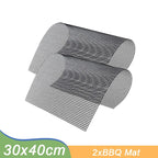 Non-stick Barbecue Mesh Mat Reusable Heat Resistance BBQ Baking Net Pad Kitchen Cooking BBQ Mat Liner Accessories Outdoor BBQ Tool  Non Stick BBQ Grill Mats Reusable BBQ Grilling Sheets Silicone Brush Easy to Clean BBQ Accessories Stevvex