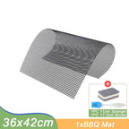 Non-stick Barbecue Mesh Mat Reusable Heat Resistance BBQ Baking Net Pad Kitchen Cooking BBQ Mat Liner Accessories Outdoor BBQ Tool  Non Stick BBQ Grill Mats Reusable BBQ Grilling Sheets Silicone Brush Easy to Clean BBQ Accessories Stevvex