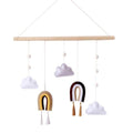 Nordic Healthier Style Cute Felt Clouds Shape Handmade Wall Hanging Fairy Tales Ornament Wooden Stick Tassel Pendant Hanging Ornaments For Kids Room Decoration Photography Props Stevvex