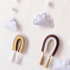 Nordic Healthier Style Cute Felt Clouds Shape Handmade Wall Hanging Fairy Tales Ornament Wooden Stick Tassel Pendant Hanging Ornaments For Kids Room Decoration Photography Props Stevvex