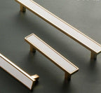 Nordic Luxury Drawer Knob Gold Wardrobe Cupboard Cabinet Handle Kitchen Door Pulls White Genuine Leather Furniture Knob Hardware Hole Center Modern Luxury Tree Bark Speckle Texture Cabinet Pull Hardware for Bedroom Kitchen Stevvex