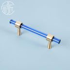 Nordic Modern Wardrobe Dresser Drawer Pull Cabinet Door Handle Knobs Cabinet Handle Pure Copper Double Hole Crystal Handle Brass Walnut Kitchen Wardrobe Cabinet Hardware Pull Handle Adjustable Hole Stevvex