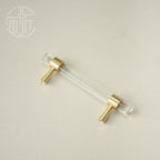 Nordic Modern Wardrobe Dresser Drawer Pull Cabinet Door Handle Knobs Cabinet Handle Pure Copper Double Hole Crystal Handle Brass Walnut Kitchen Wardrobe Cabinet Hardware Pull Handle Adjustable Hole Stevvex