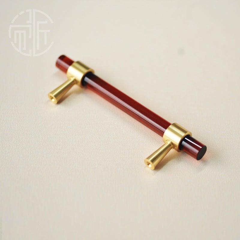 Nordic Modern Wardrobe Dresser Drawer Pull Cabinet Door Handle Knobs Cabinet Handle Pure Copper Double Hole Crystal Handle Brass Walnut Kitchen Wardrobe Cabinet Hardware Pull Handle Adjustable Hole Stevvex
