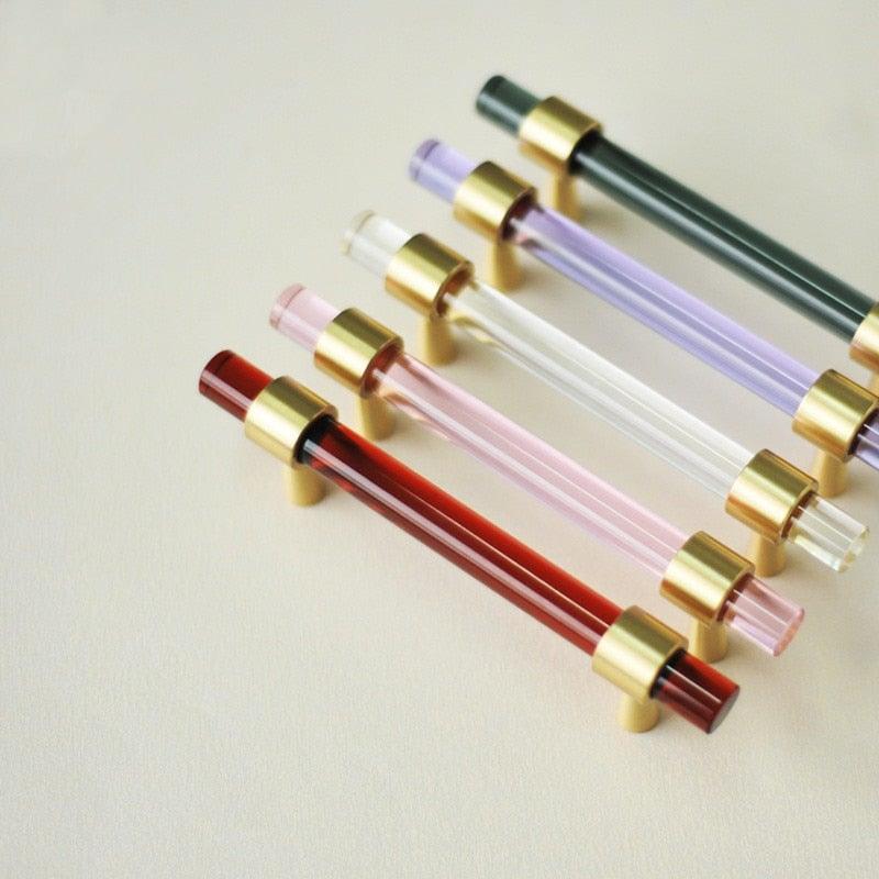 Nordic Modern Wardrobe Dresser Drawer Pull Cabinet Door Handle Knobs Cabinet Handle Pure Copper Double Hole Crystal Handle Brass Walnut Kitchen Wardrobe Cabinet Hardware Pull Handle Adjustable Hole Stevvex