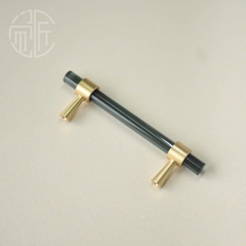 Nordic Modern Wardrobe Dresser Drawer Pull Cabinet Door Handle Knobs Cabinet Handle Pure Copper Double Hole Crystal Handle Brass Walnut Kitchen Wardrobe Cabinet Hardware Pull Handle Adjustable Hole Stevvex