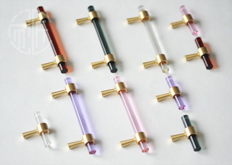 Nordic Modern Wardrobe Dresser Drawer Pull Cabinet Door Handle Knobs Cabinet Handle Pure Copper Double Hole Crystal Handle Brass Walnut Kitchen Wardrobe Cabinet Hardware Pull Handle Adjustable Hole Stevvex