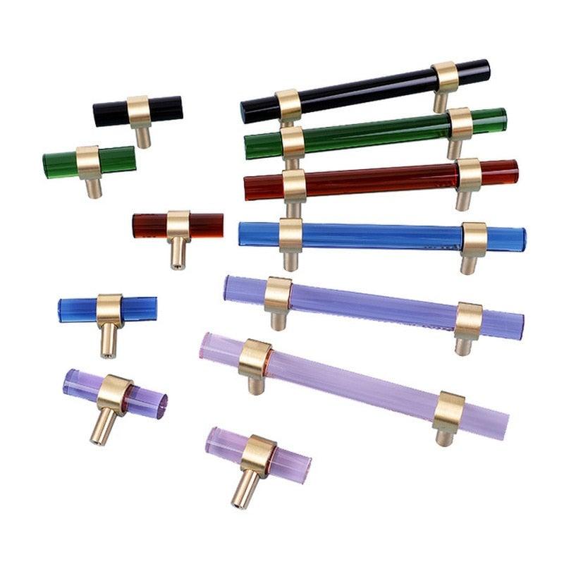 Nordic Modern Wardrobe Dresser Drawer Pull Cabinet Door Handle Knobs Cabinet Handle Pure Copper Double Hole Crystal Handle Brass Walnut Kitchen Wardrobe Cabinet Hardware Pull Handle Adjustable Hole Stevvex