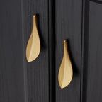 Nordic Style Solid Brass Gold Leaf Shaped 32mm Cabinet Knob Door Pulls Furniture Handles Knob Cabinet Knob Door Pulls Nordic Style Furniture Handles Knob Creative Light Luxury Handle Golden Leaf Handle Wardrobe Shoe Cabinet Bathroom Cabinet Handle Stevvex