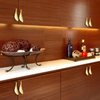 Nordic Style Solid Brass Gold Leaf Shaped 32mm Cabinet Knob Door Pulls Furniture Handles Knob Cabinet Knob Door Pulls Nordic Style Furniture Handles Knob Creative Light Luxury Handle Golden Leaf Handle Wardrobe Shoe Cabinet Bathroom Cabinet Handle Stevvex
