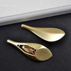 Nordic Style Solid Brass Gold Leaf Shaped 32mm Cabinet Knob Door Pulls Furniture Handles Knob Cabinet Knob Door Pulls Nordic Style Furniture Handles Knob Creative Light Luxury Handle Golden Leaf Handle Wardrobe Shoe Cabinet Bathroom Cabinet Handle Stevvex