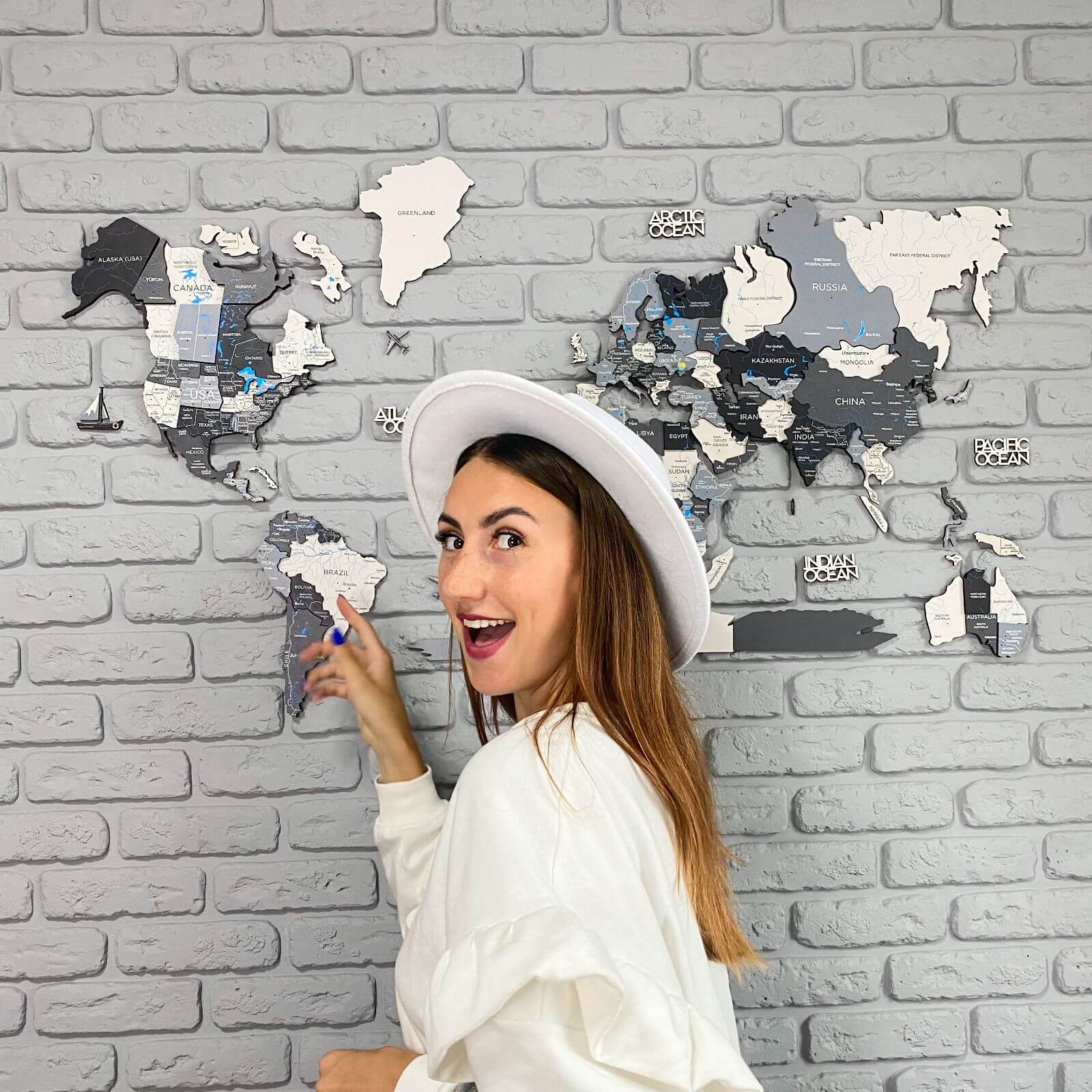 3D Wooden World Map Nordik (for US only) - SJB-DIAMOND ELITES