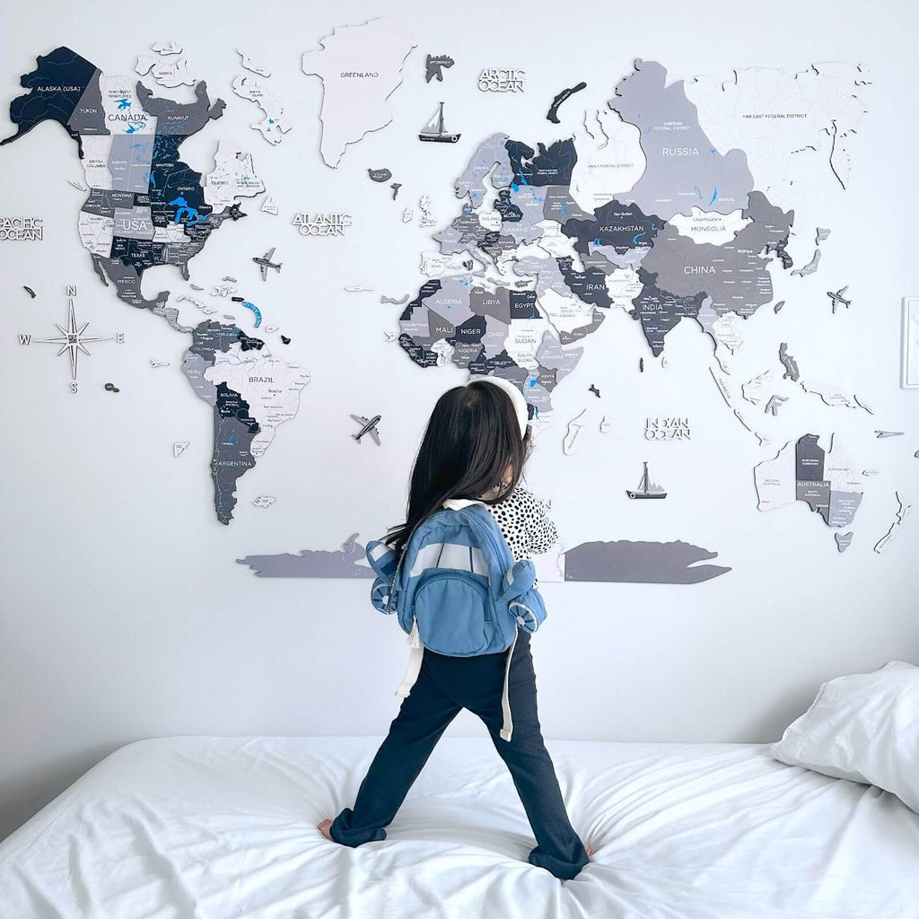 3D Wooden World Map Nordik Enjoy The Wood
