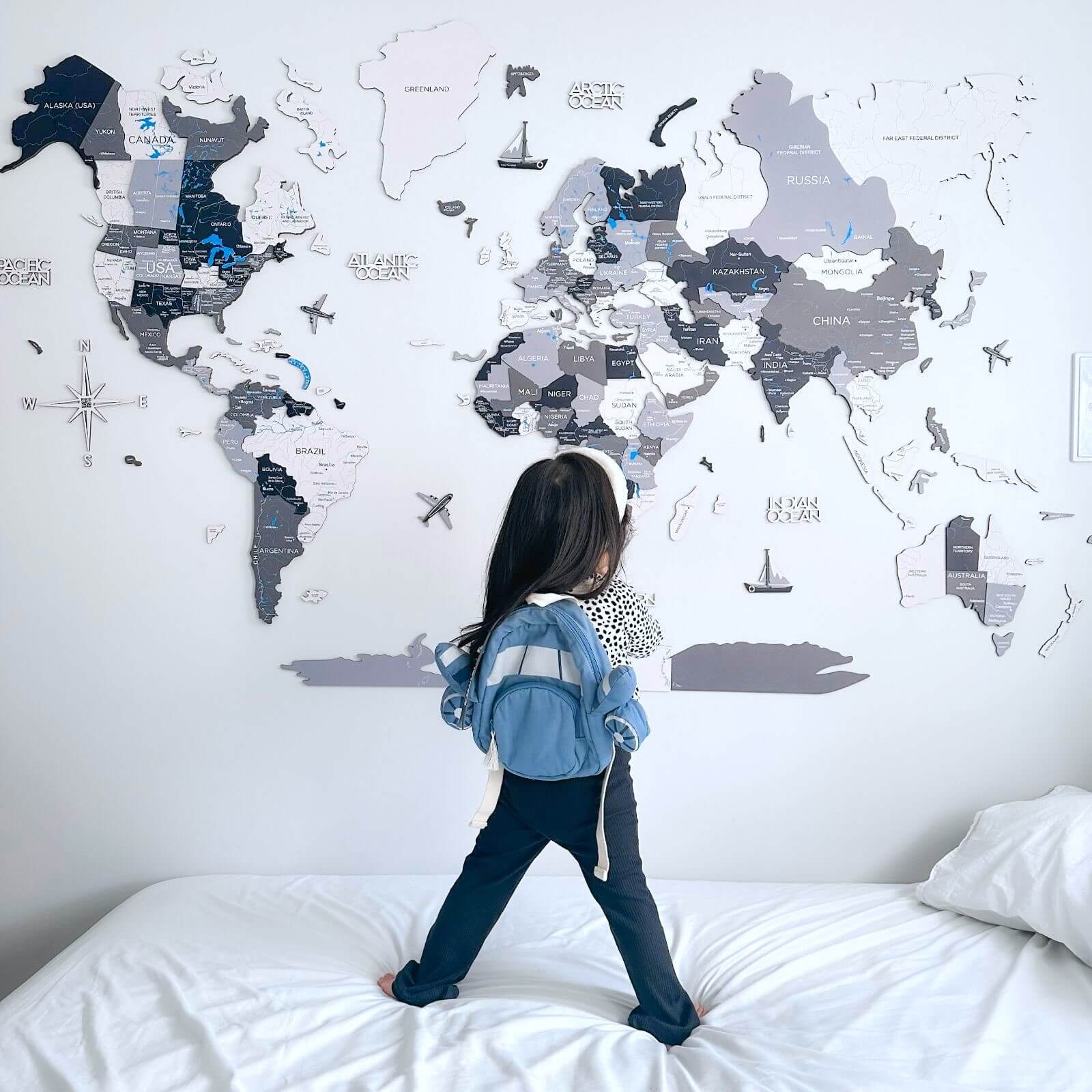 3D Wooden World Map Nordik Enjoy The Wood