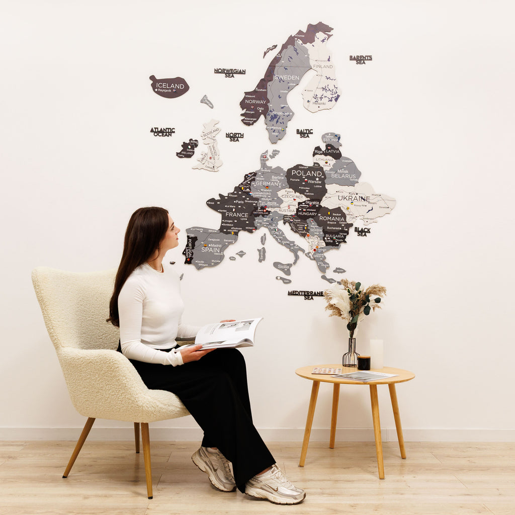3D Europe Wooden Map Nordik Enjoy The Wood