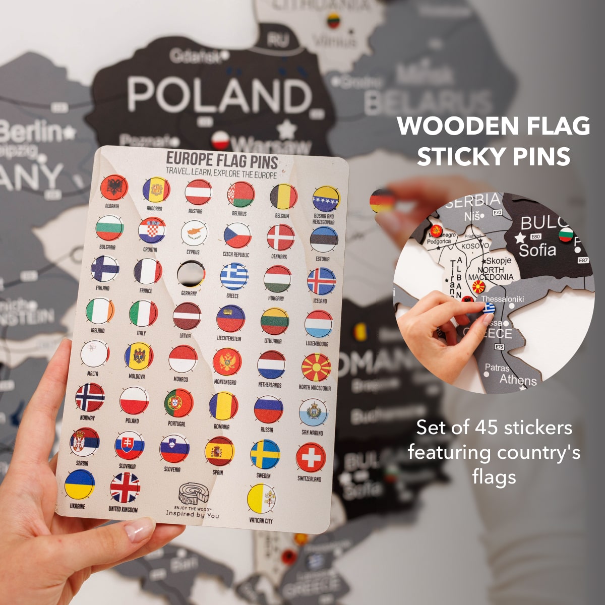 3D Europe Wooden Map Nordik Enjoy The Wood
