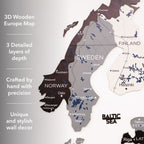 3D Europe Wooden Map Nordik Enjoy The Wood