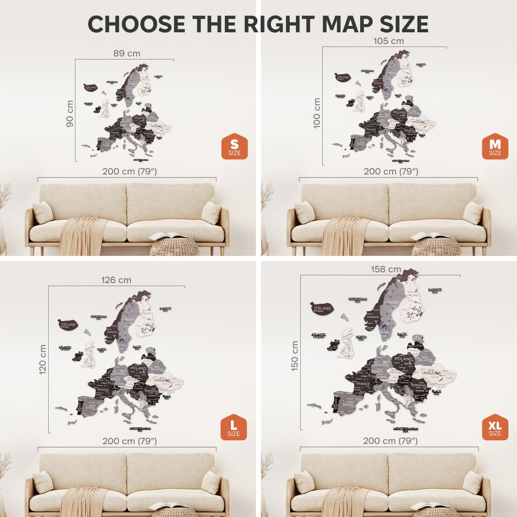 3D Europe Wooden Map Nordik Enjoy The Wood