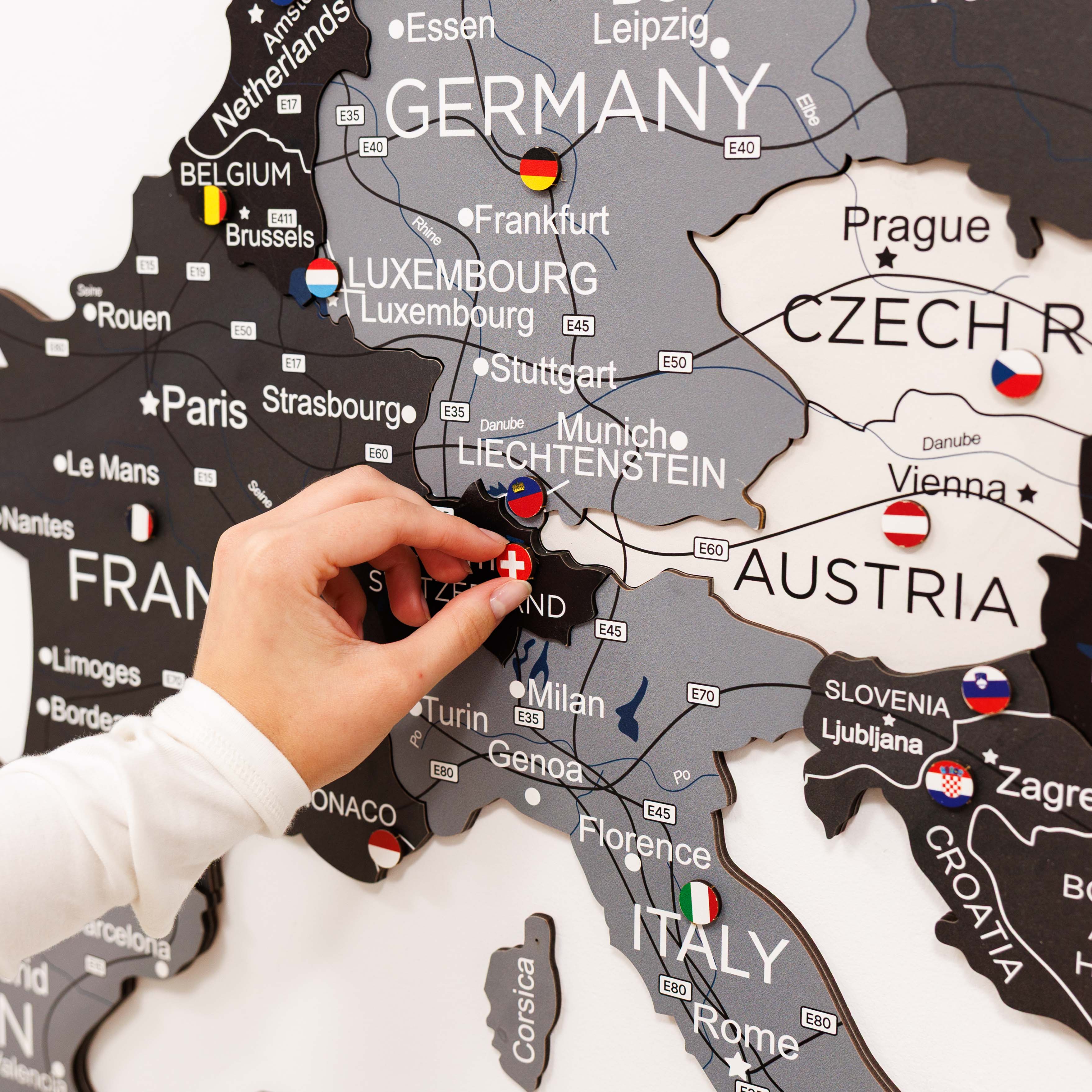 3D Europe Wooden Map Nordik Enjoy The Wood