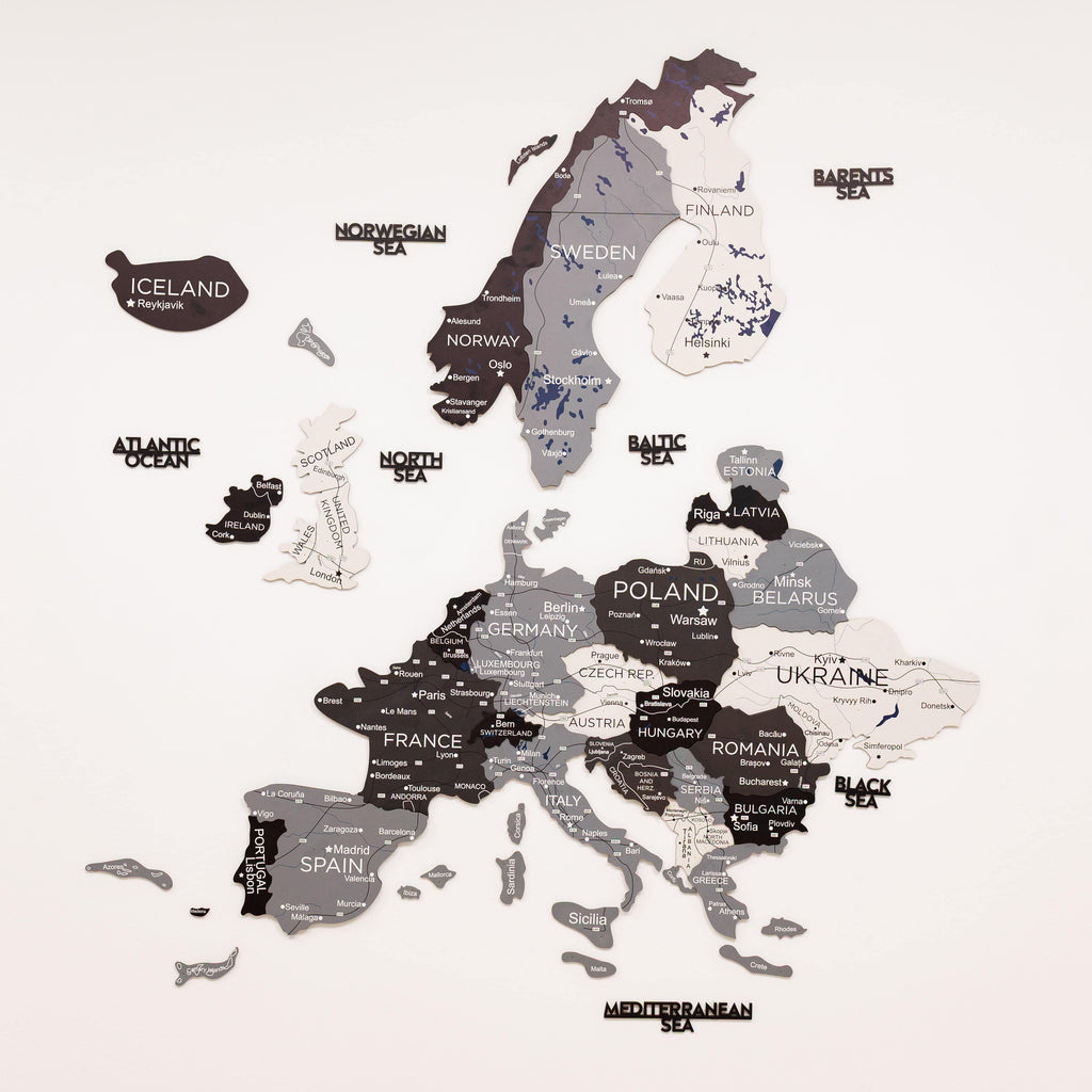 3D Europe Wooden Map Nordik Enjoy The Wood