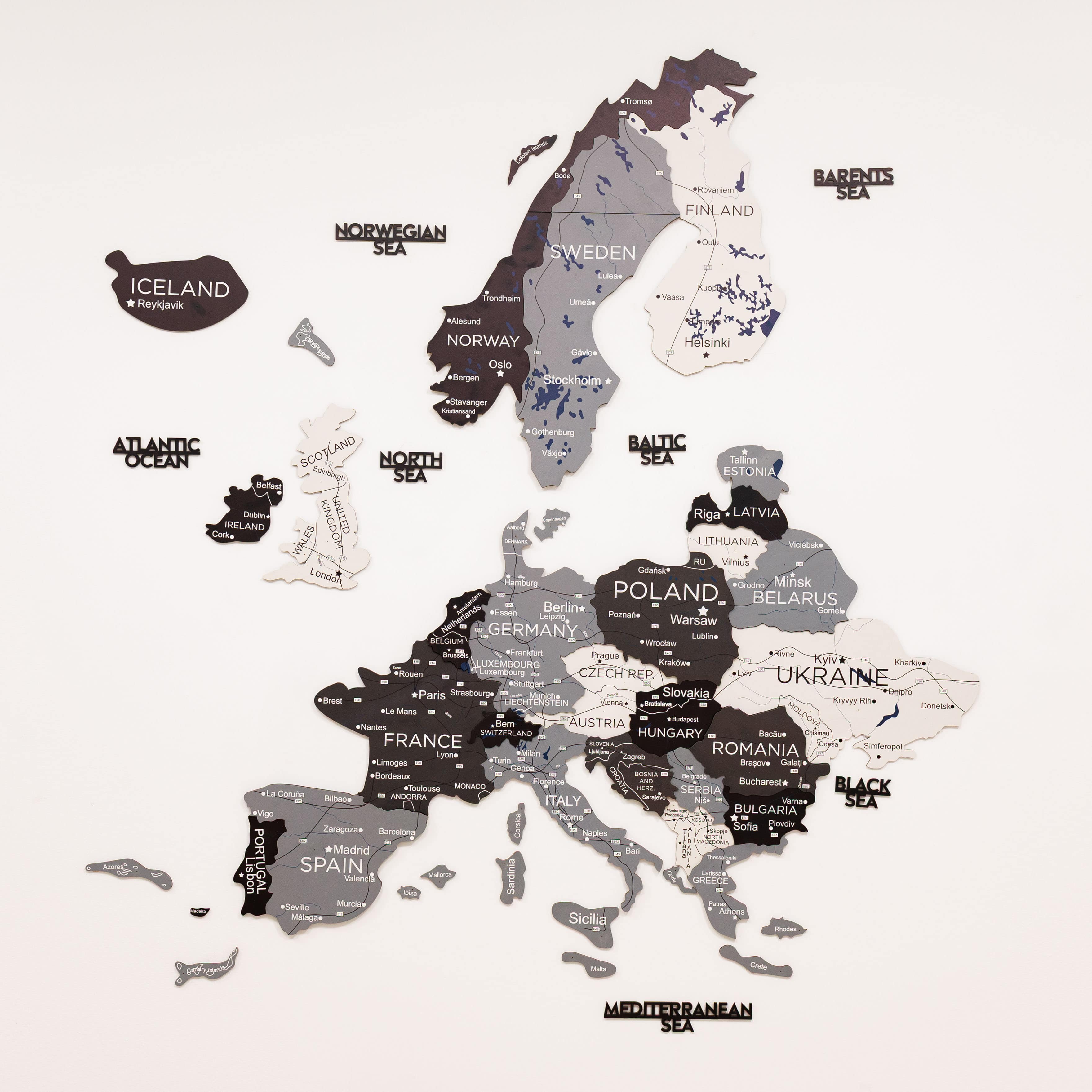 3D Europe Wooden Map Nordik Enjoy The Wood