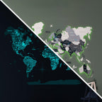 3D LED / LUMINOUS Wooden World Map 3.0 Nordik - SJB-DIAMOND ELITES