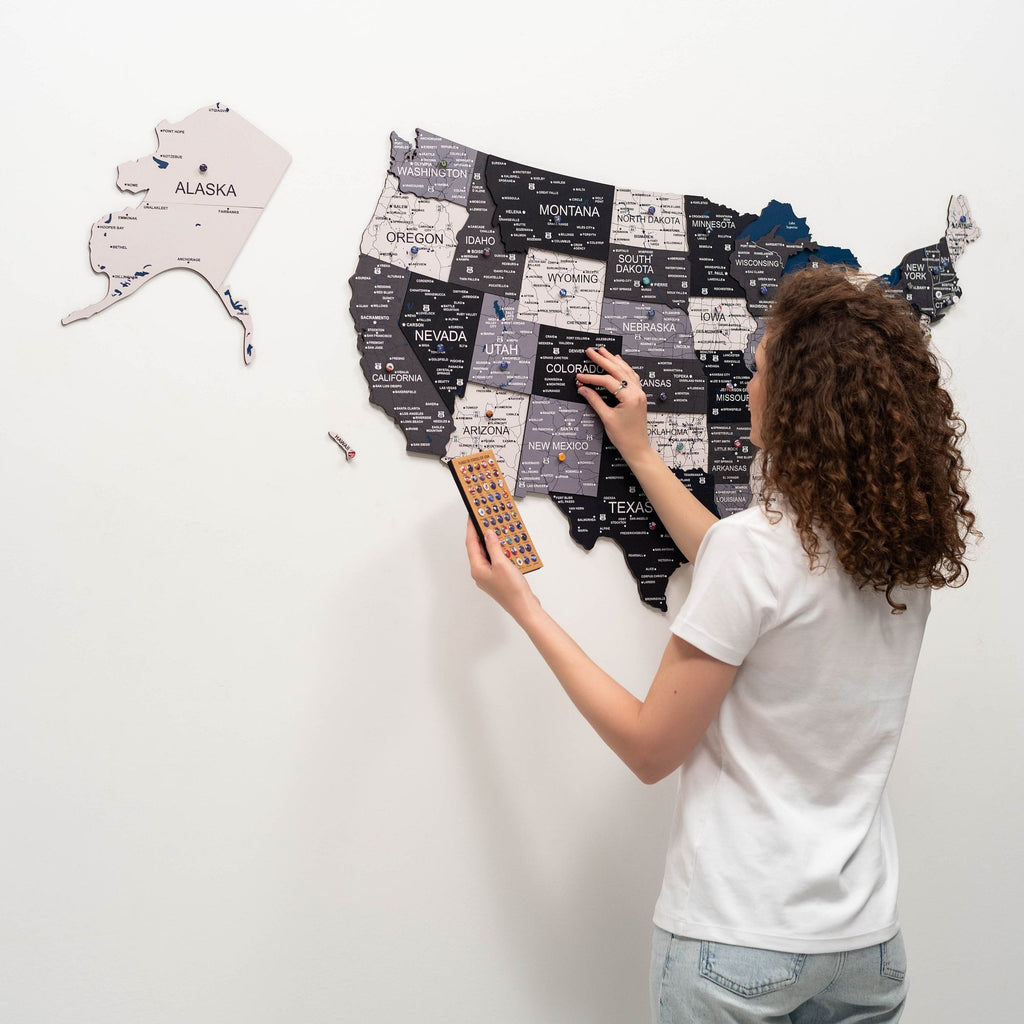 Wooden 3d Map of USA - Nordik - SJB-DIAMOND ELITES