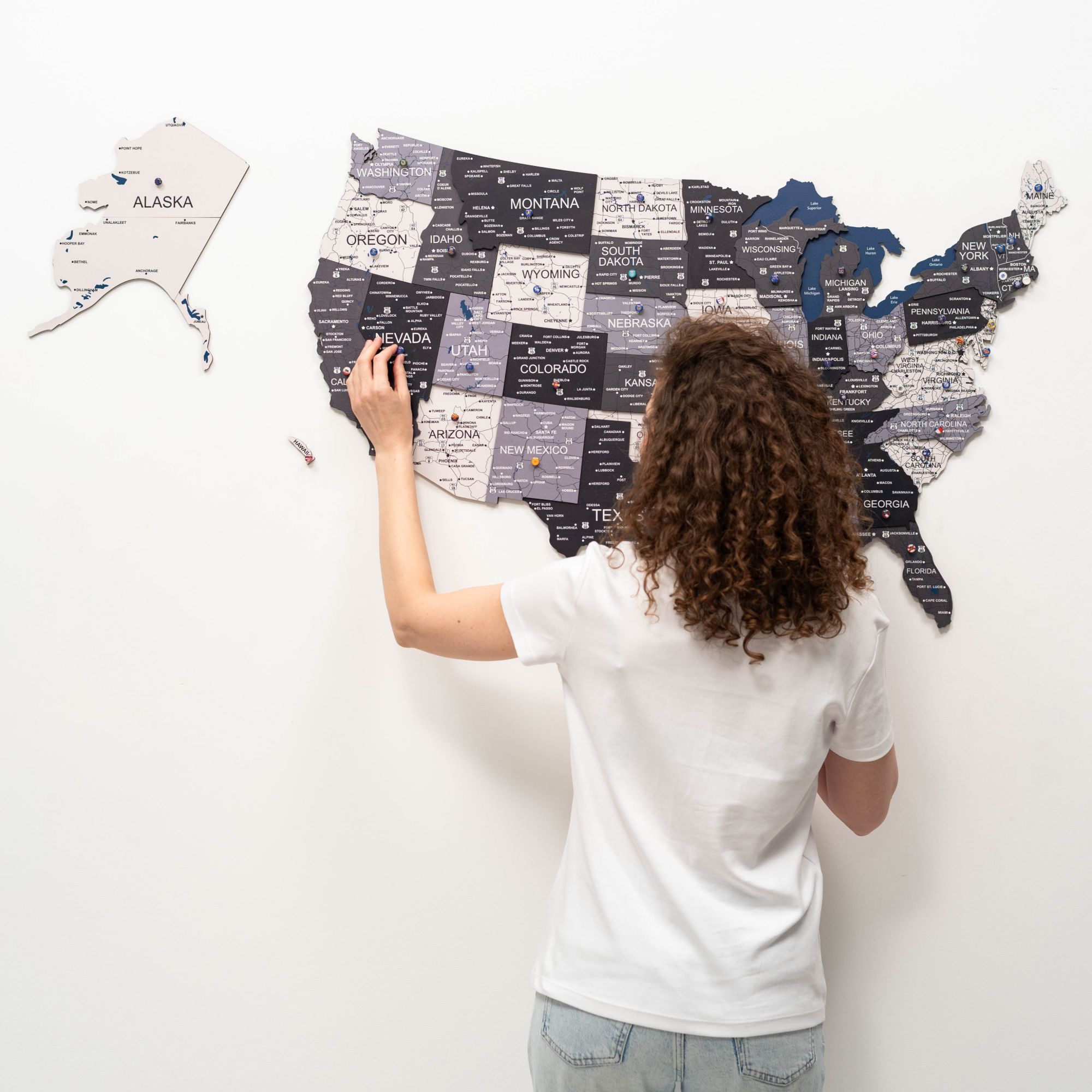 Wooden 3d Map of USA - Nordik - SJB-DIAMOND ELITES