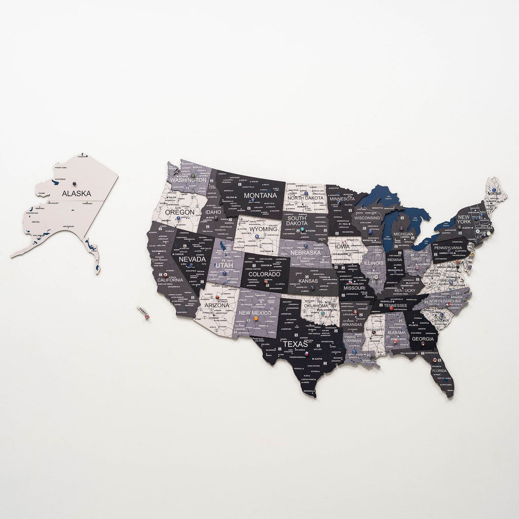 Wooden 3d Map of USA - Nordik - SJB-DIAMOND ELITES