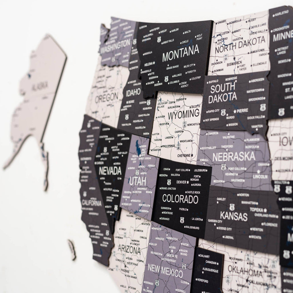 Wooden 3d Map of USA - Nordik - SJB-DIAMOND ELITES