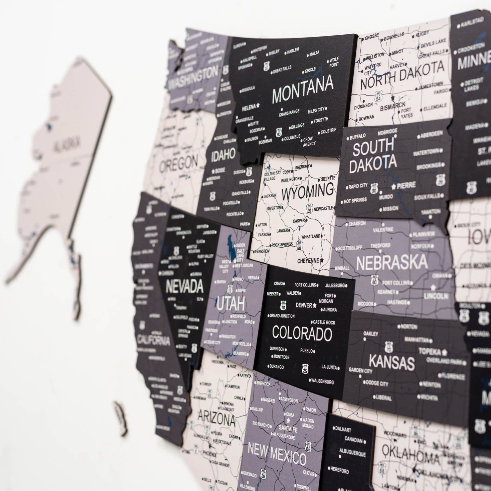 Wooden 3d Map of USA - Nordik - SJB-DIAMOND ELITES