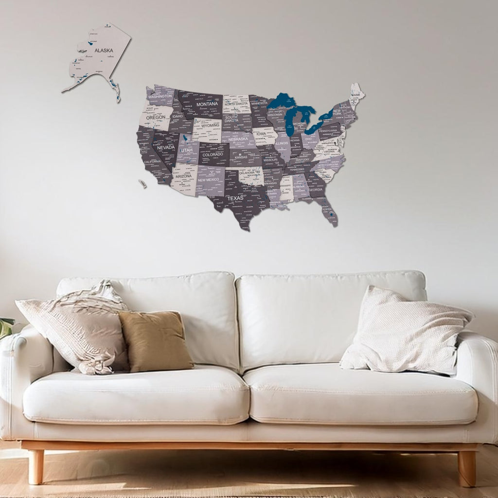 Wooden 3d Map of USA - Nordik - SJB-DIAMOND ELITES