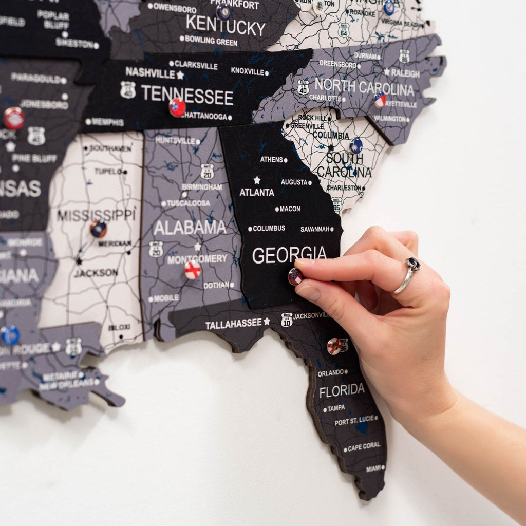 Wooden 3d Map of USA - Nordik - SJB-DIAMOND ELITES