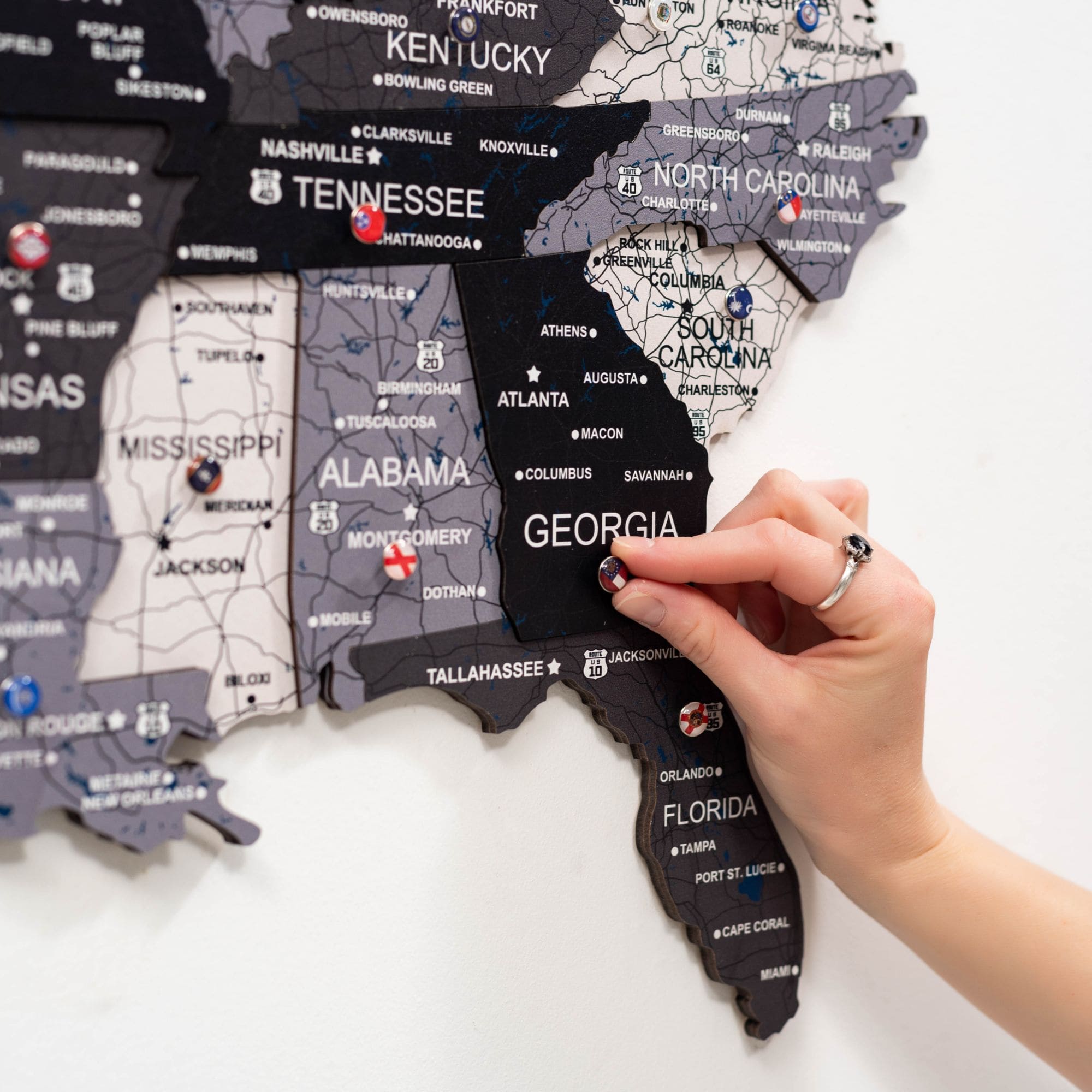 Wooden 3d Map of USA - Nordik - SJB-DIAMOND ELITES
