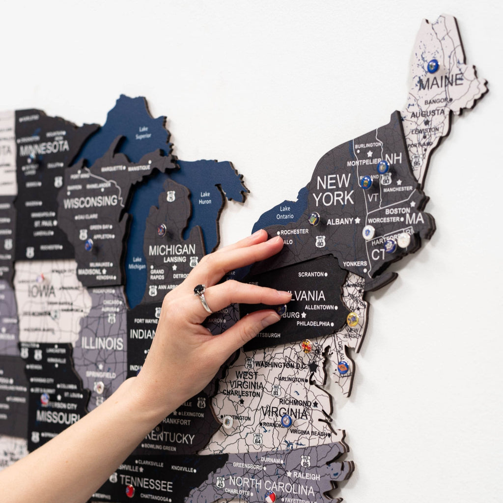 Wooden 3d Map of USA - Nordik - SJB-DIAMOND ELITES
