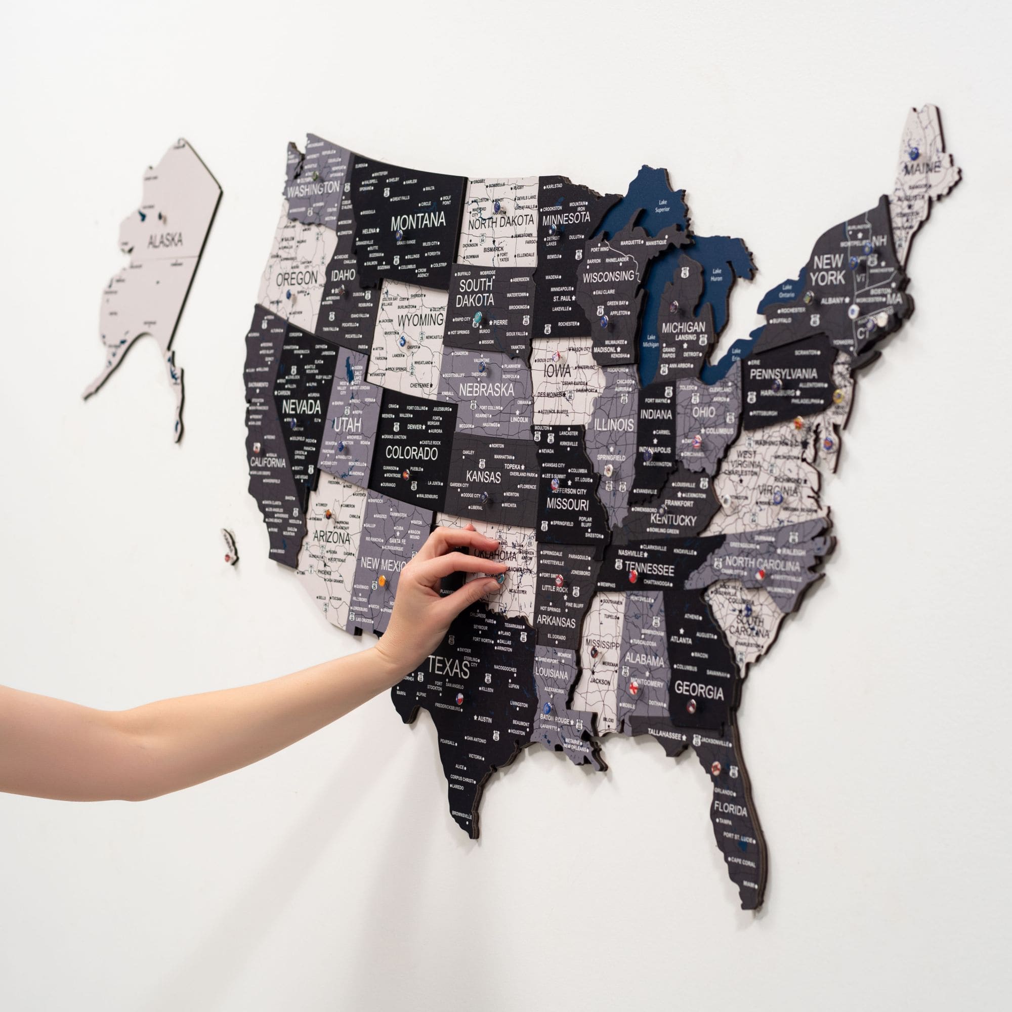 Wooden 3d Map of USA - Nordik - SJB-DIAMOND ELITES