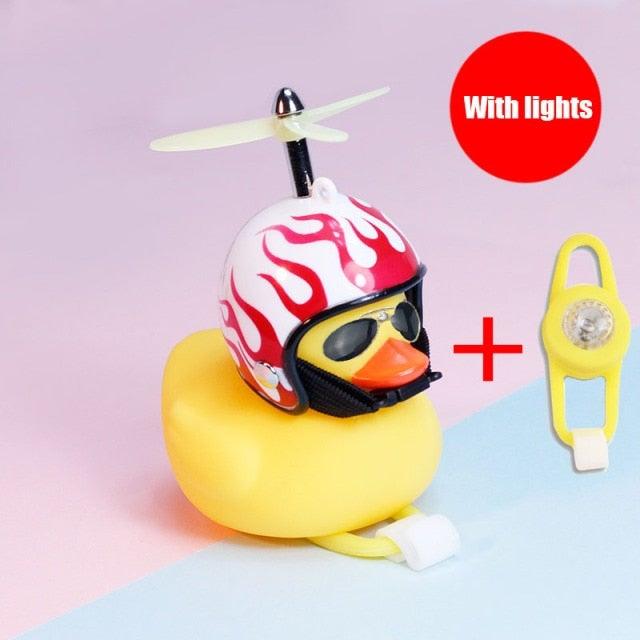 Normal Airscrew Helmet Standing Duck Broken Wind Small Yellow Duck Bike Motor Riding Cycling Lights Bicycle Accessories Rubber Yellow Duck Toy Bike Ornaments Yellow Duck With Proper Helmet Cool Decorations Stevvex