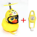 Normal Airscrew Helmet Standing Duck Broken Wind Small Yellow Duck Bike Motor Riding Cycling Lights Bicycle Accessories Rubber Yellow Duck Toy Bike Ornaments Yellow Duck With Proper Helmet Cool Decorations Stevvex